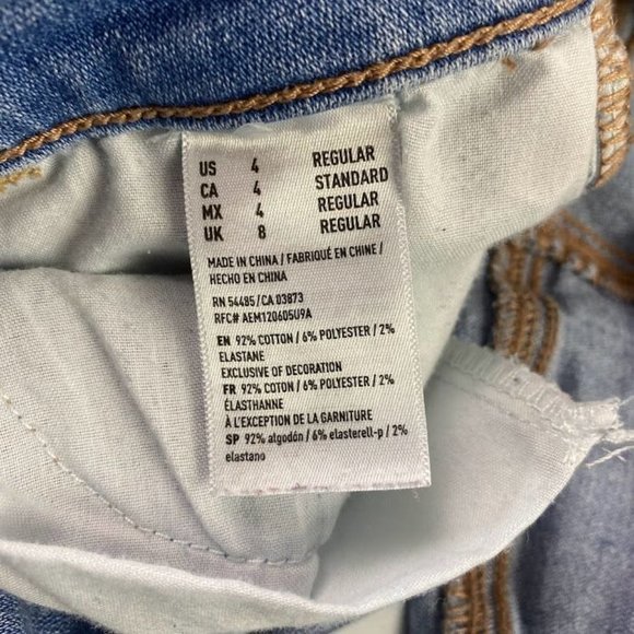 American Eagle Super Stretch X Mid Rise Jegging Busted Knees Sz. 4 w/ 29" Inseam - Picture 7 of 10